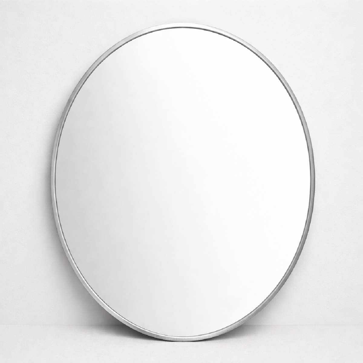 Chrome (Brushed) Framed Mirror - Oval Design 1000 x 635